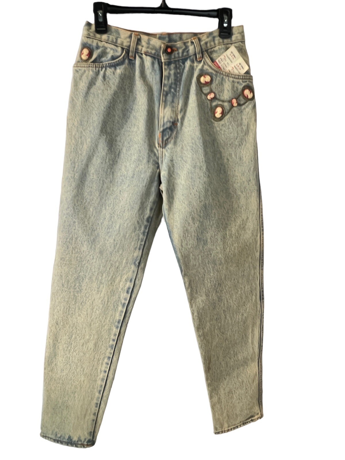 Vintage JouJou Embellished Faded/Acid Washed Jeans 28 x 30