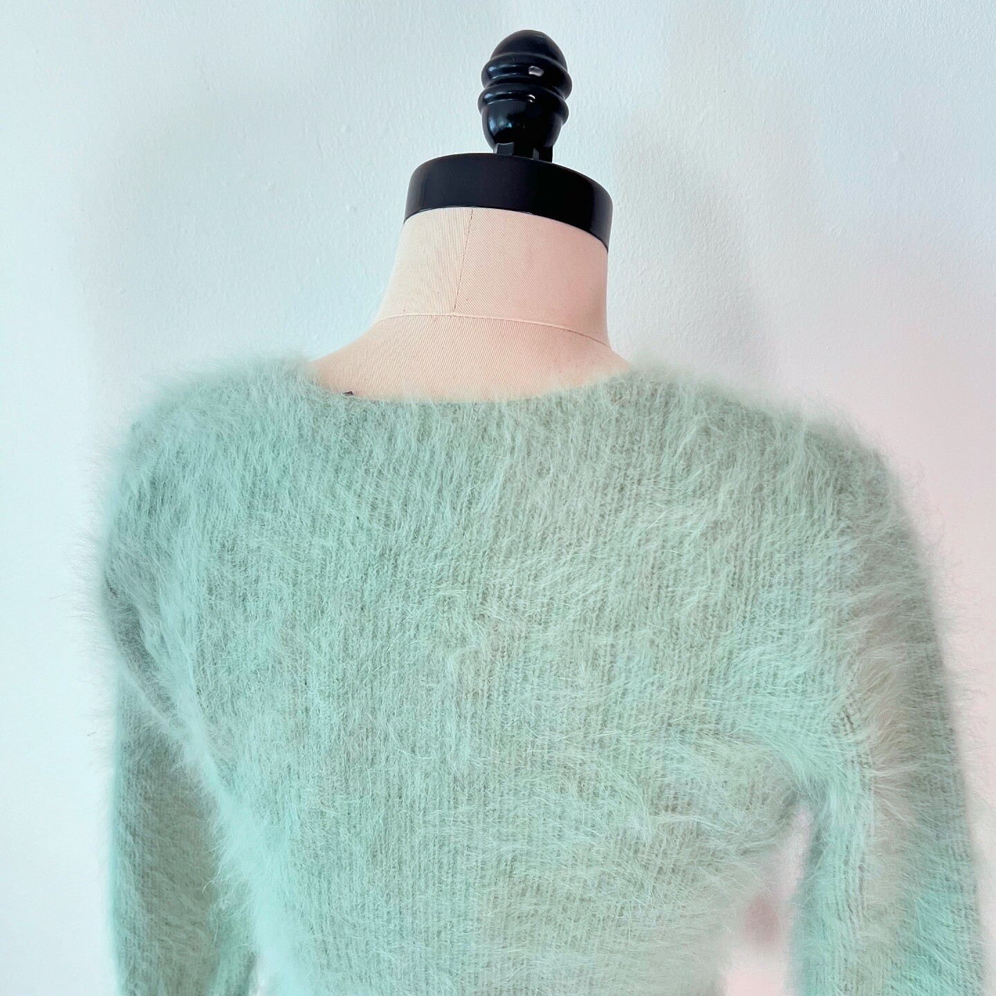 FLUFFY MINT GREEN 90s 1990’s Vintage Retro Grunge Fairycore Angora Sweater M