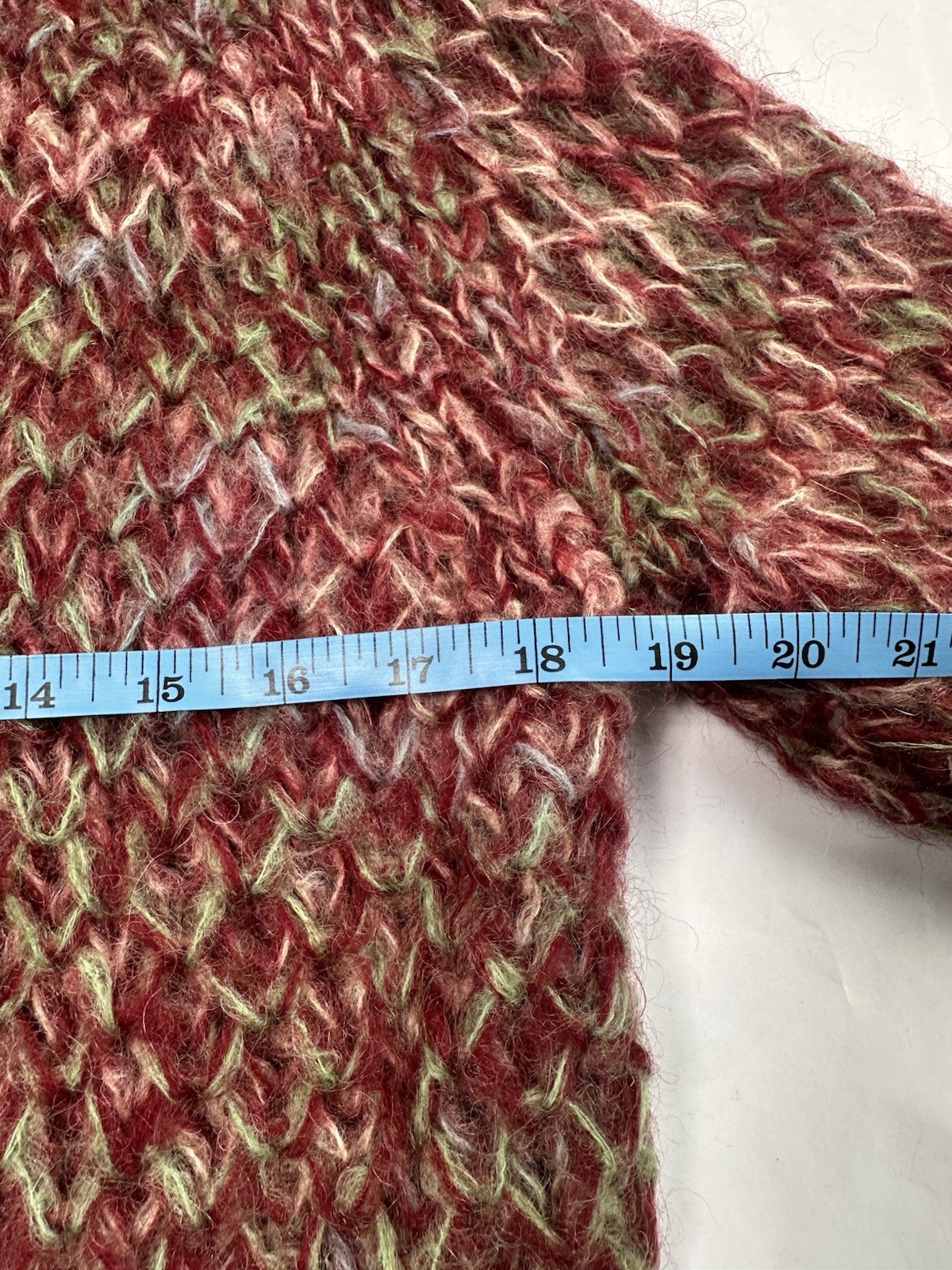 Rare! Vintage 1950’s Sweater Wool Mohair Thick Knit Made In Italy Wooden Buttons