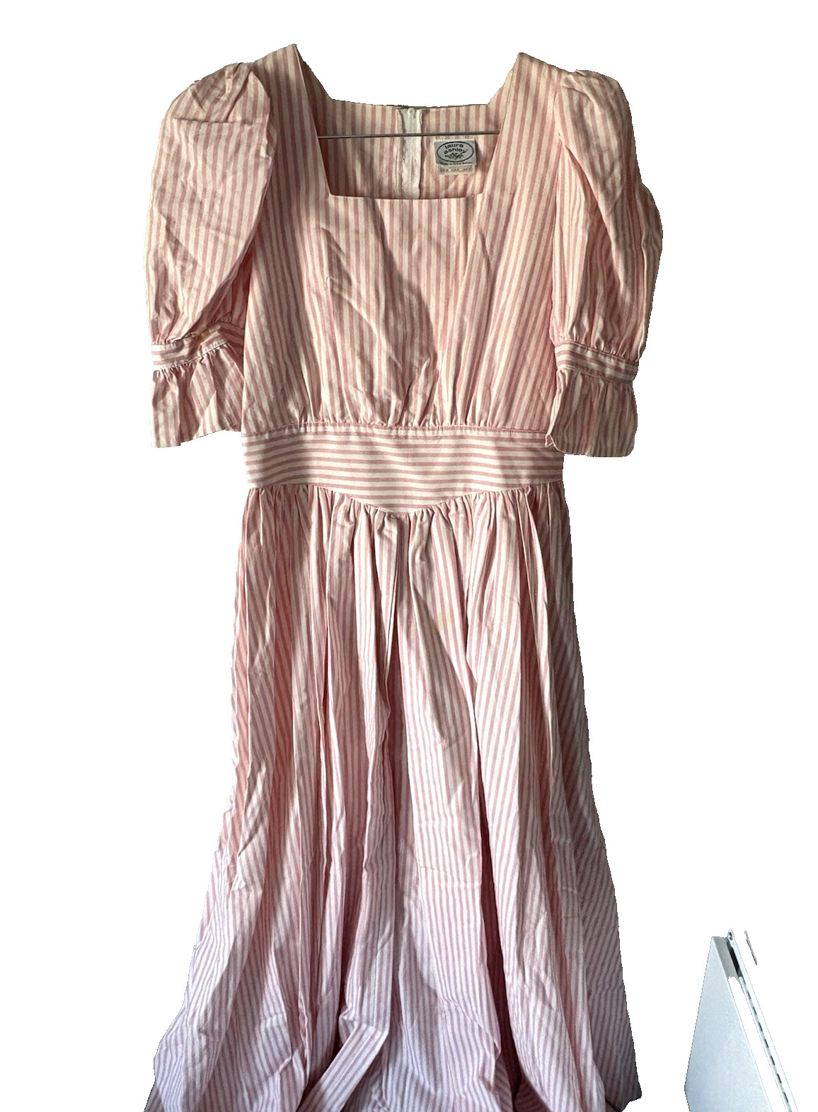 PUFF SLEEVE 80S/90S VINTAGE DEADSTOCK LAURA ASHLEY PUFF SLEEVE SQUARE NECK DRESS