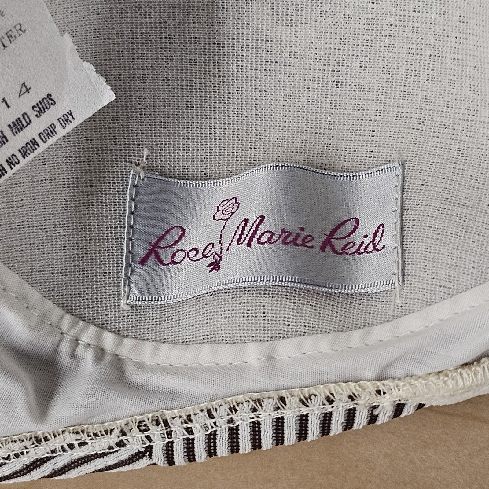 Vtg RoseMarie Reid 2 PC SWIMSUIT Sz 14 Striped Top Shorts Retro Pinstripe Lounge