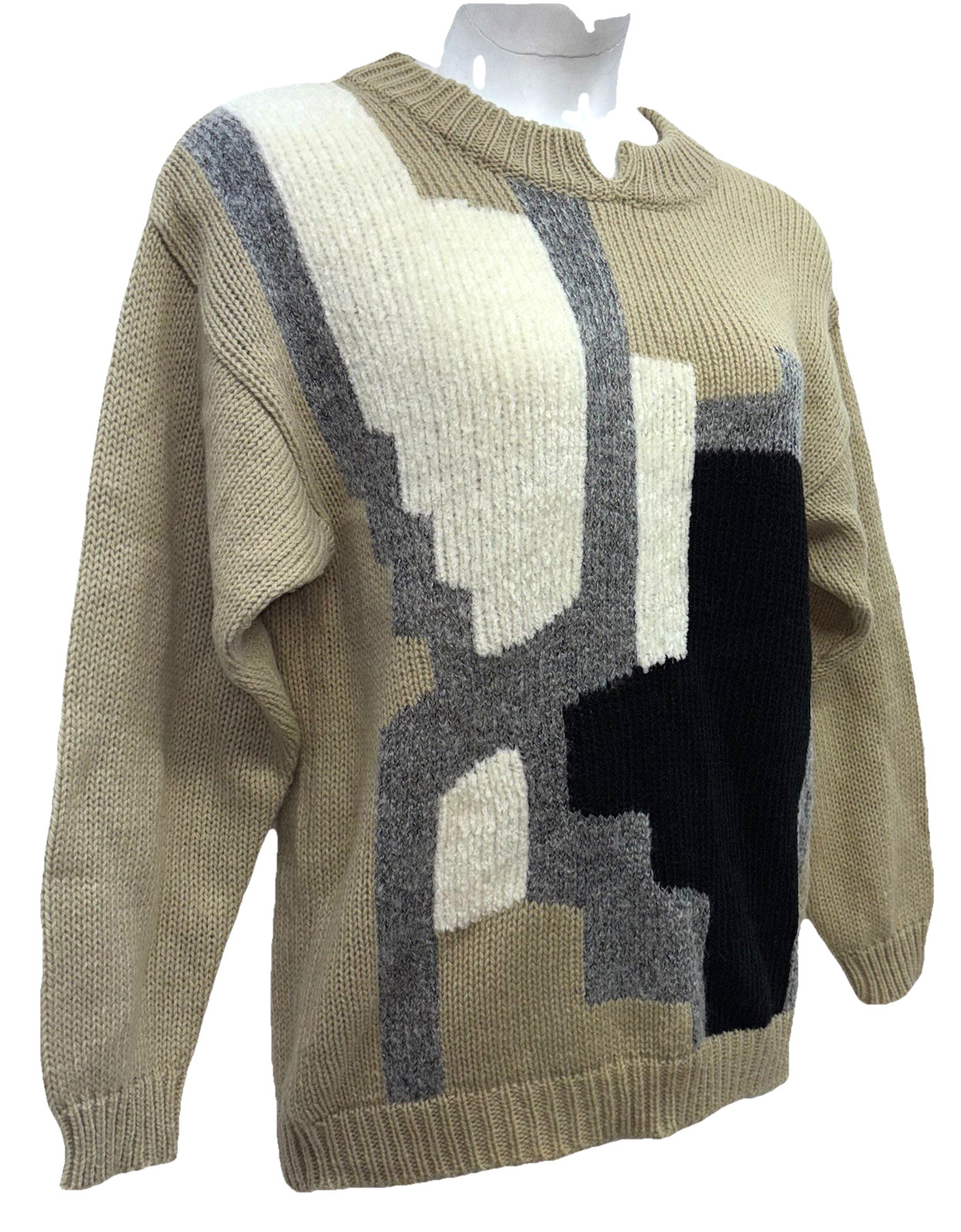 Belier Roche Women Size M Pullover Long Sleeve Wool Blend Sweater Multicolor