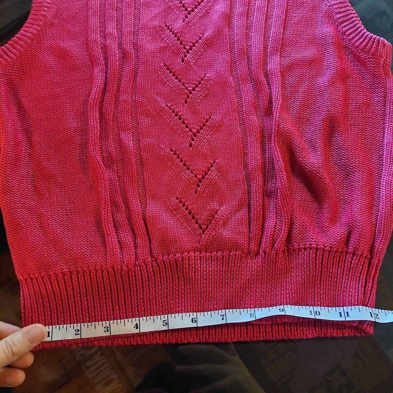 Vintage pink preppy knit sweater vest.