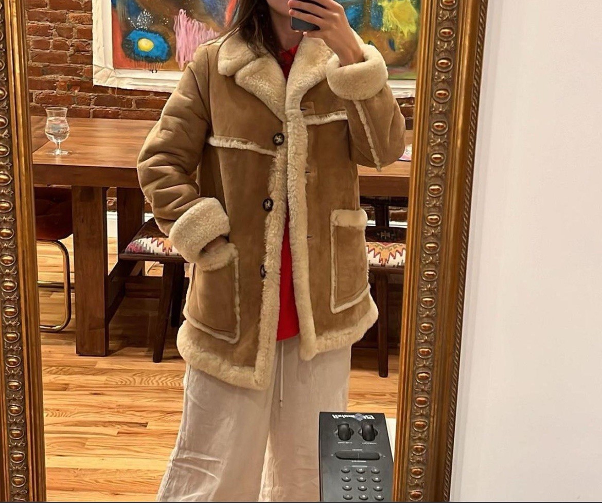 Vintage Genuine Sheepskin 100% Pure Wool Women’s Coat