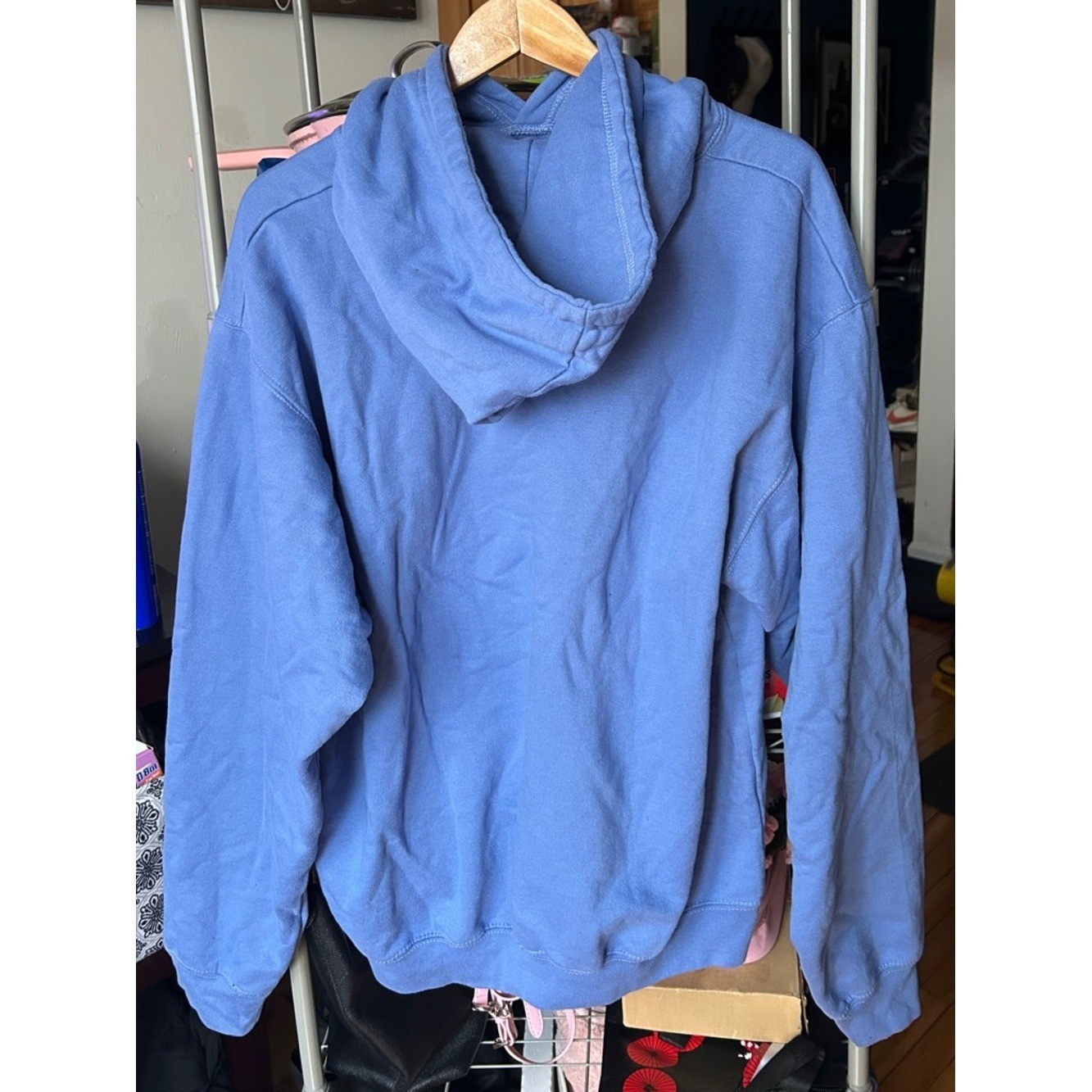 Vintage Filigree Scrollwork Oversized Wildwood NJ Sweater Relaxed Fit Baby Blue
