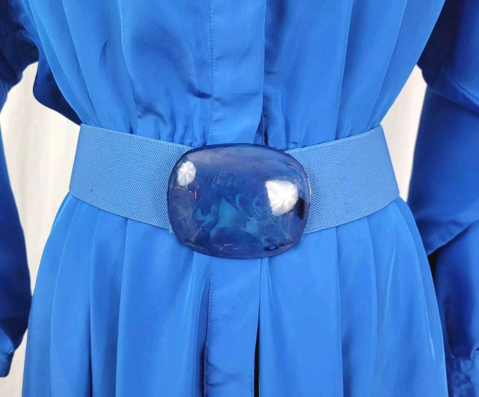 Vintage Impromptu L/S Blue Shirt Dress w Matching Belt Size 7/8