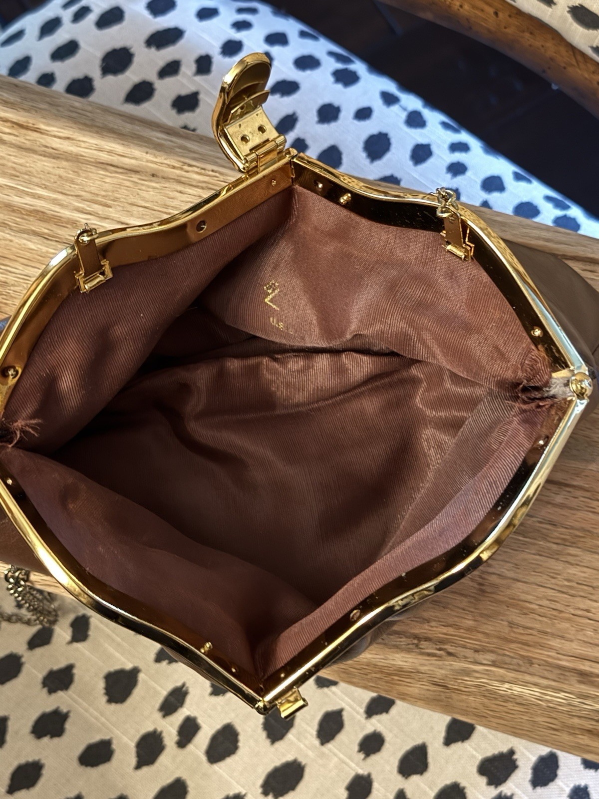 VTG HL USA Brown Chocolate Clutch Shoulder Strap Purse Gorgeous