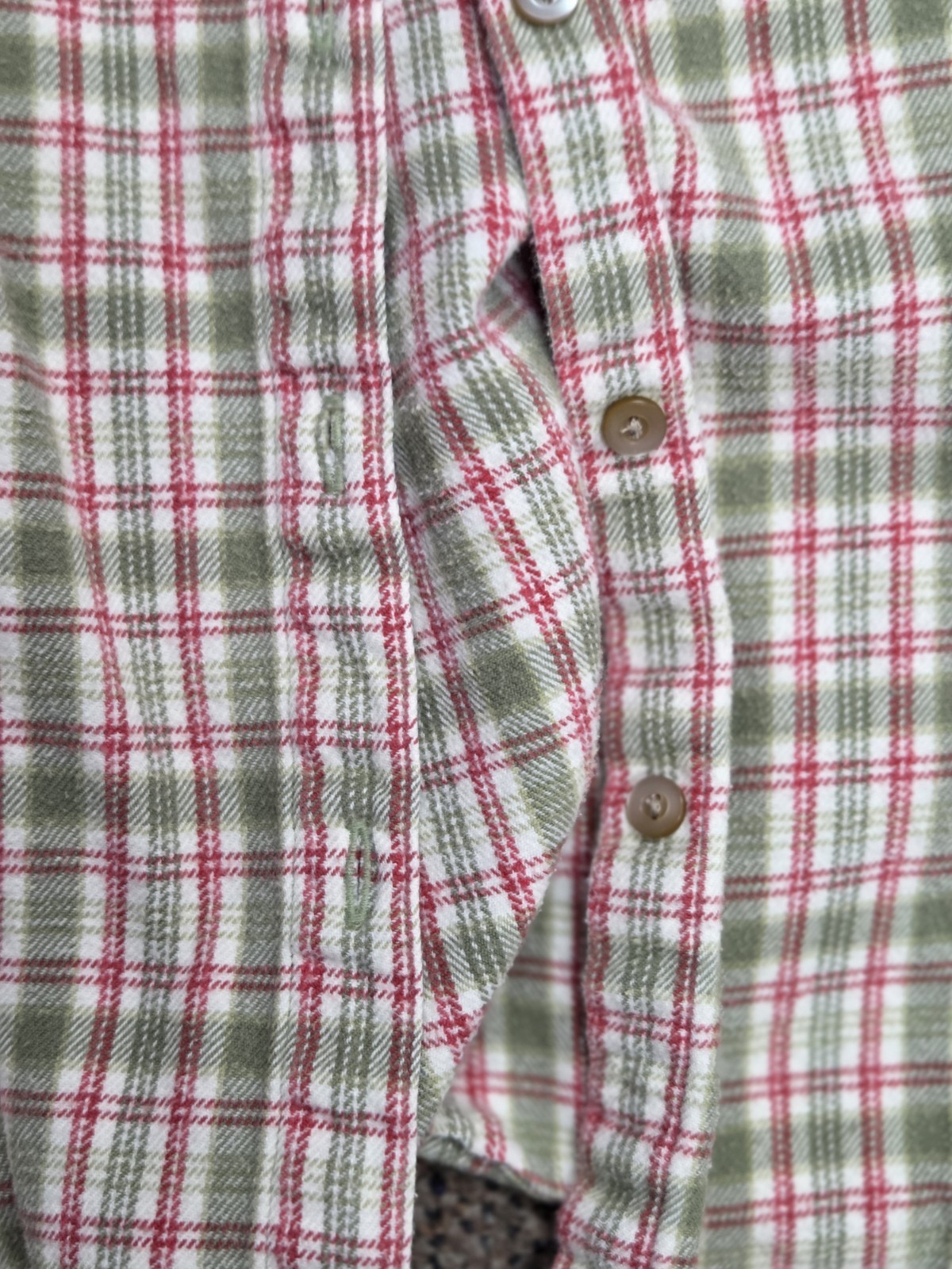 Vintage Woolrich Womens Extra Large XL Plaid Green Red Flannel Long Sleeve Shirt