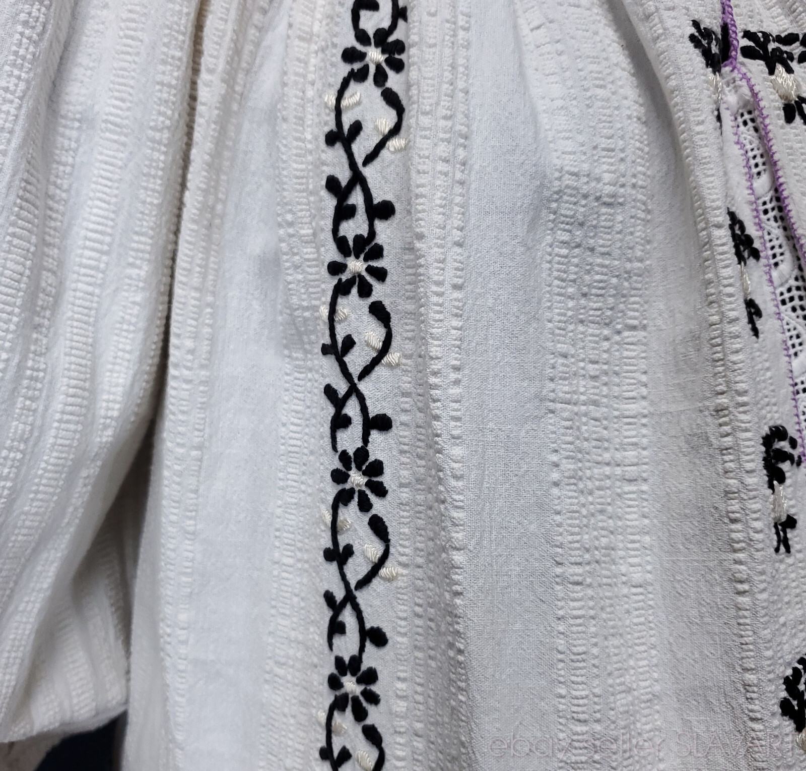 Embroidered Peasant Blouse ethnic folk costume Hungarian Croatian lace stylish