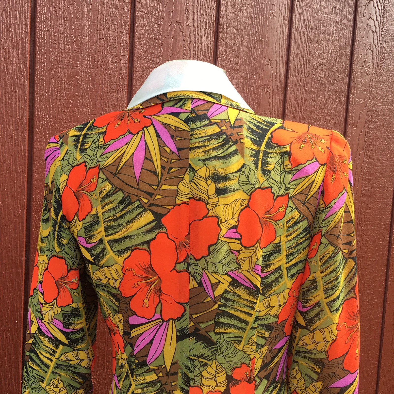 Rare Vintage Oleg Cassini Wrap Dress Size Small Medium 6 8 36 Tropical Flowers
