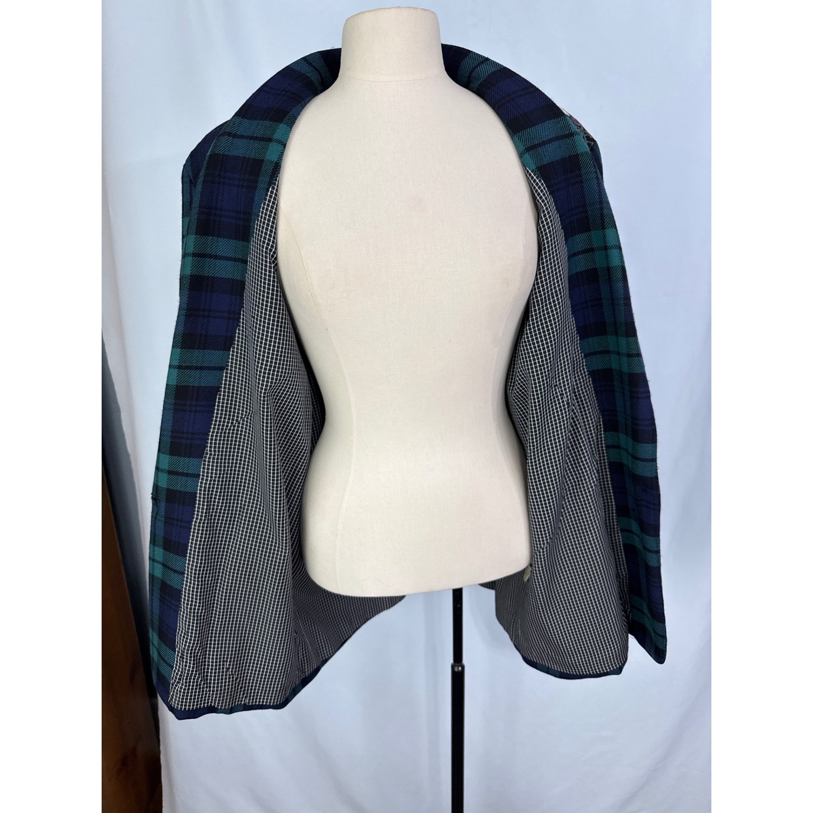 CANVASBACKS Lutton & Horsfield Vintage 80s Plaid Blazer Jacket Patchwork Wool, L