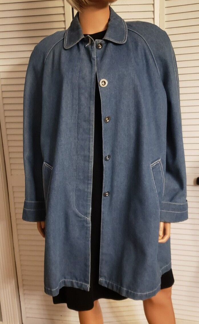 Vintage Carriage Court Casual Denim Coat Jacket made in Hong Kong Sz L