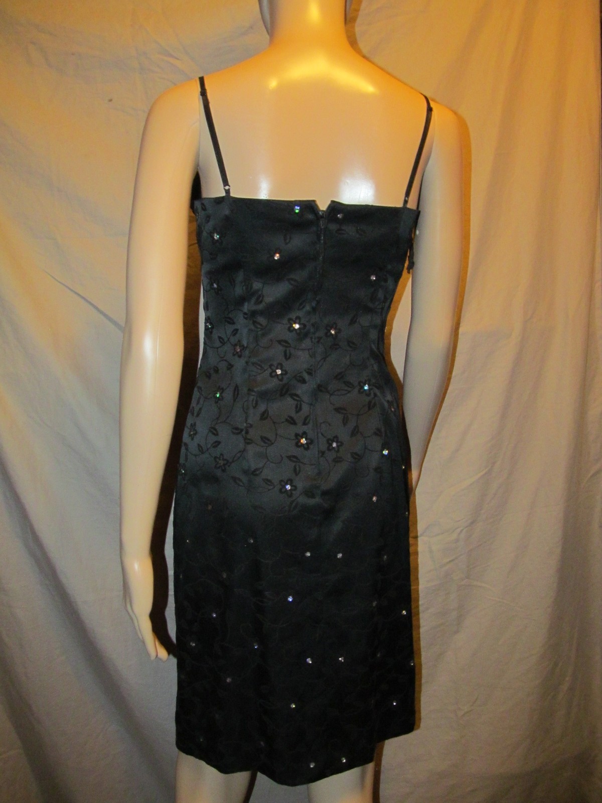 Black Satiny dress velvet Floral Glitter accents Juniors 5 6 JODI KRISTOPHER
