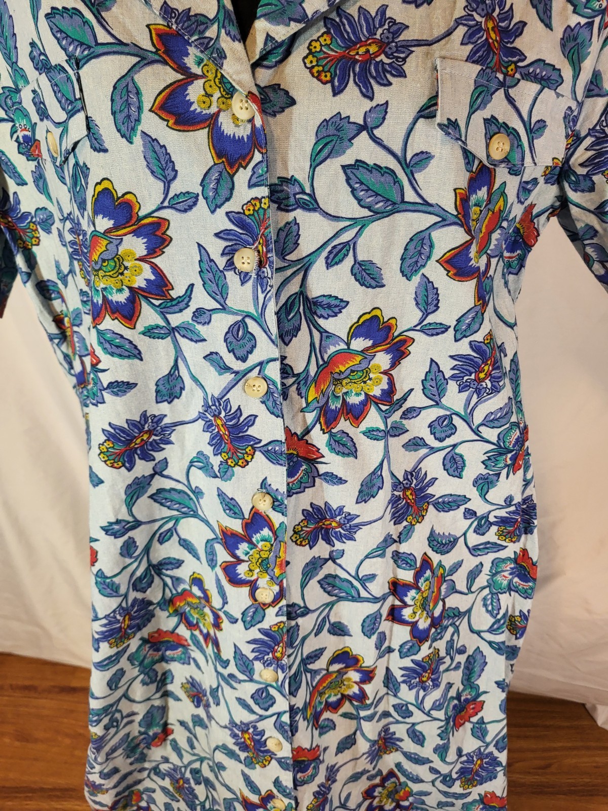 Vintage Carroll Reed Womens Size 12 Floral Midi Long Prairie Dress Cottage Core