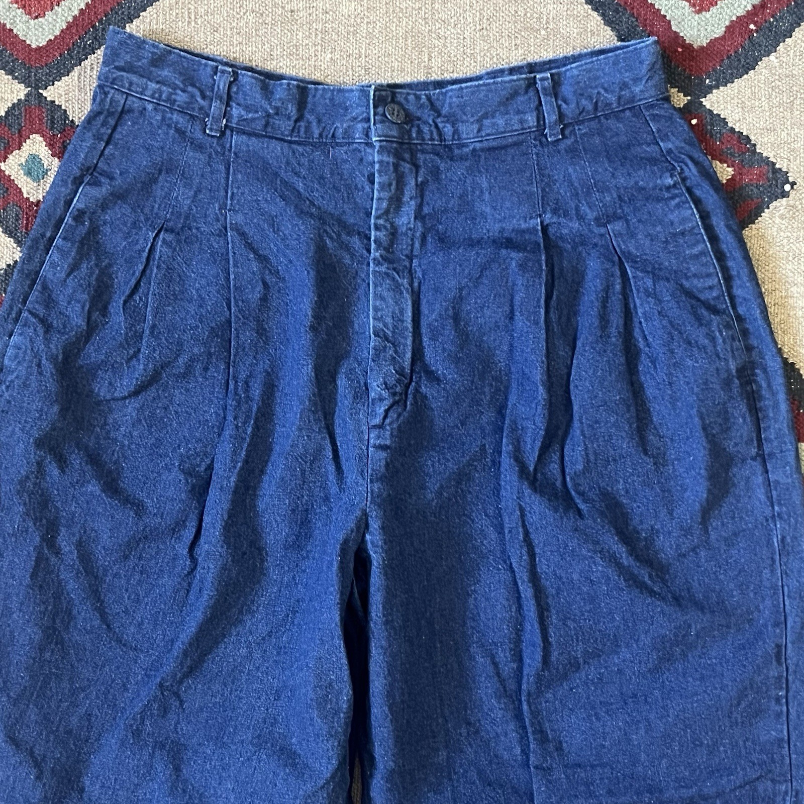 Vintage Levi’s 12 Group Pleated Denim Chinos Womens Size 31×29 Loose Fit Jeans