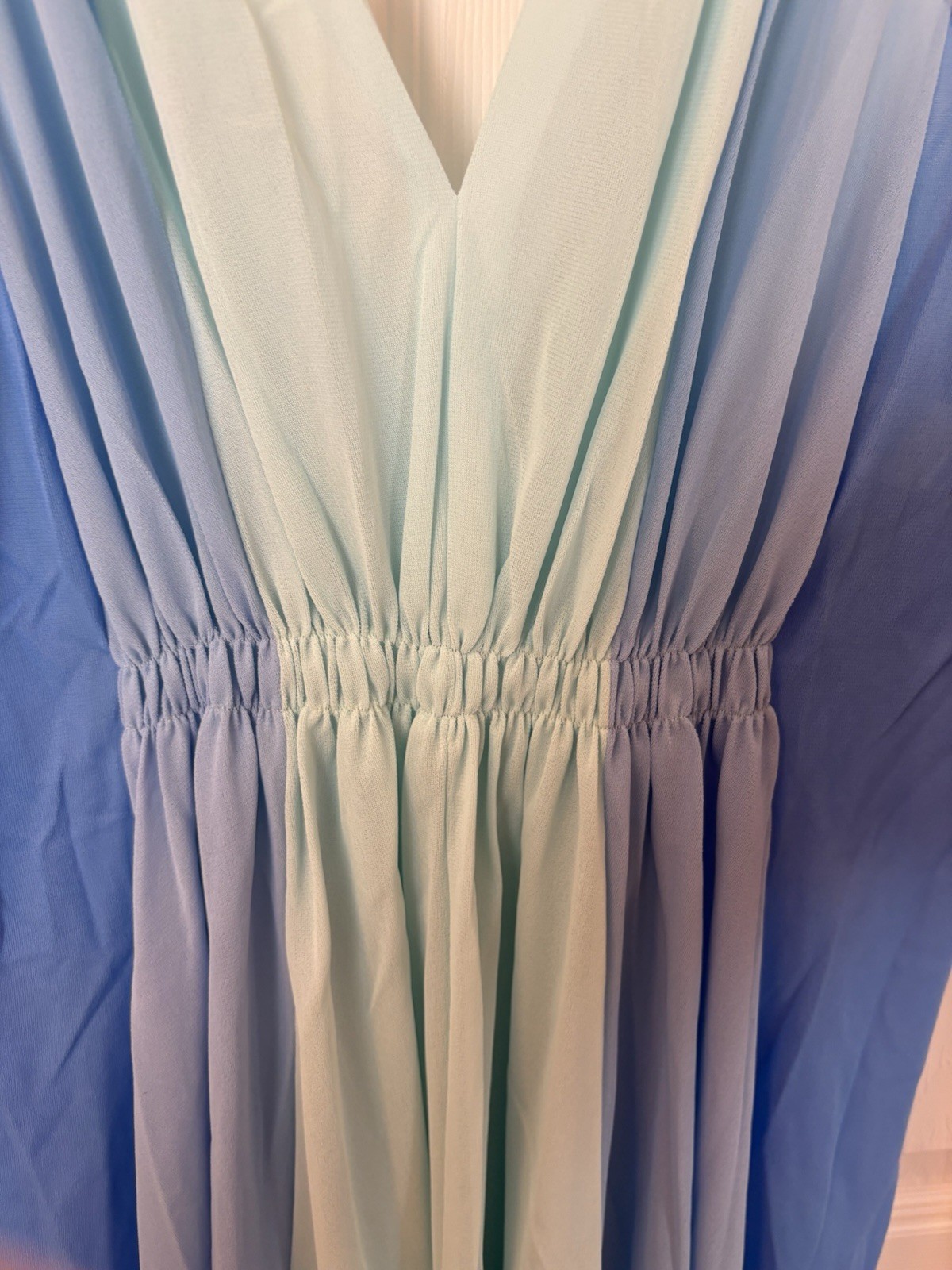 VTG gossard artemis Slip Dress Multi color Blues Style 5275 100% Nylon Crepe MED