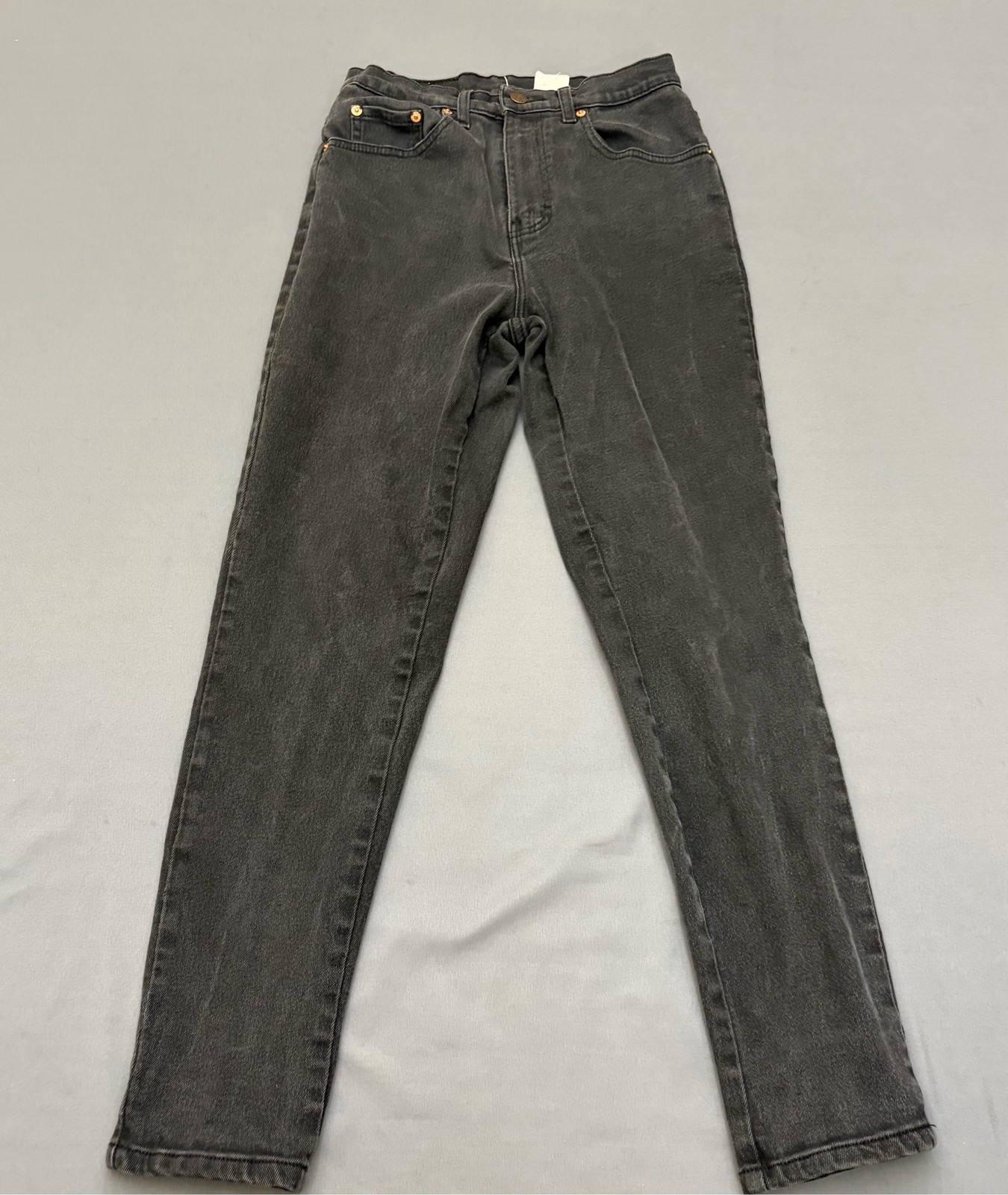 Jordache Womens Black 26×28 Denim Jeans High Rise Tapered Mom Pants