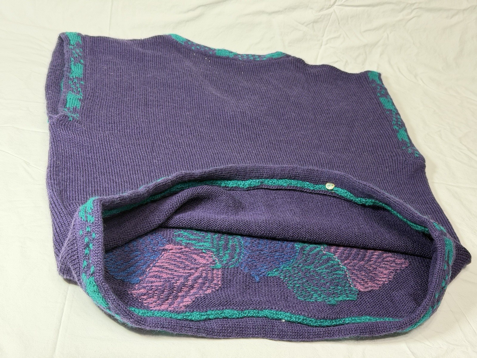 Vintage Alpenblick 100% wool Women’s Sweater Vest Purple NWT Size 38 US 6