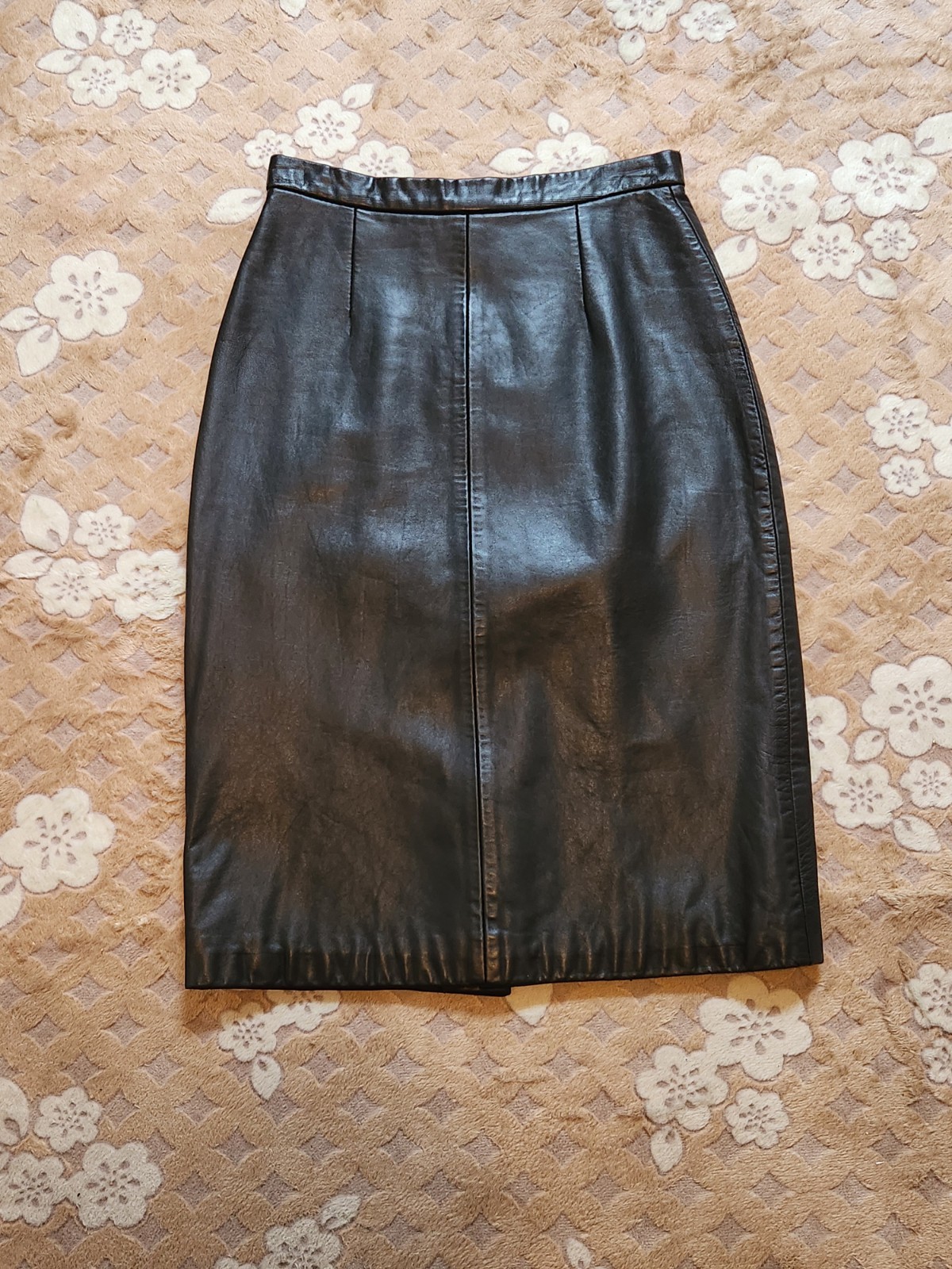 Vintage 80’s MICHAEL HOBAN NORTH BEACH LEATHER Black Pencil Skirt 5/6