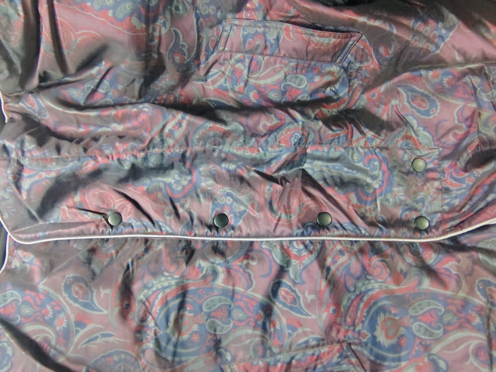 VTG The Company Store Down Puffer Jacket Women 14 Paisley Boho Quilted Parka 80s