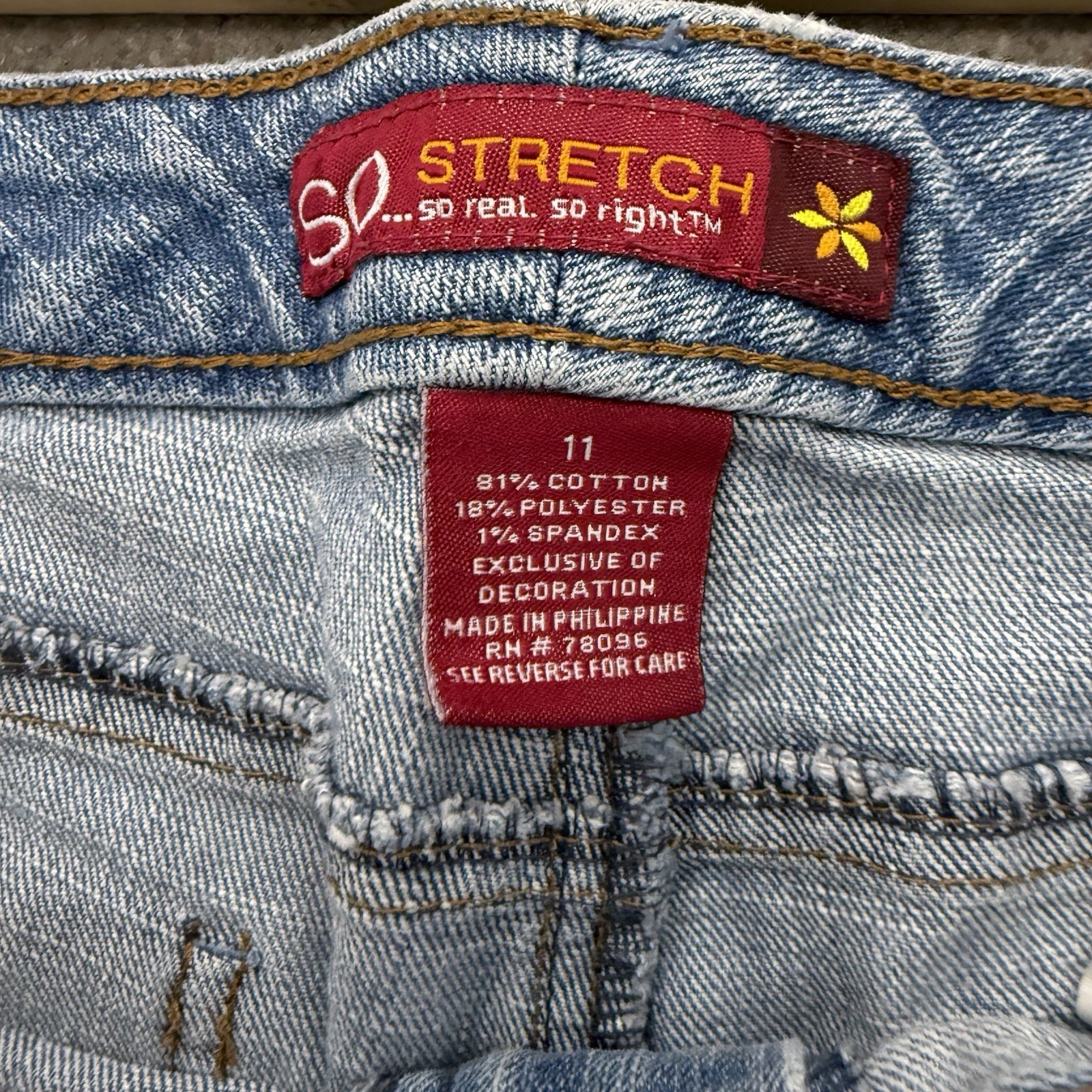 Vintage Y2K Culture Bootcut Jeans Size 11 Light Wash Distressed