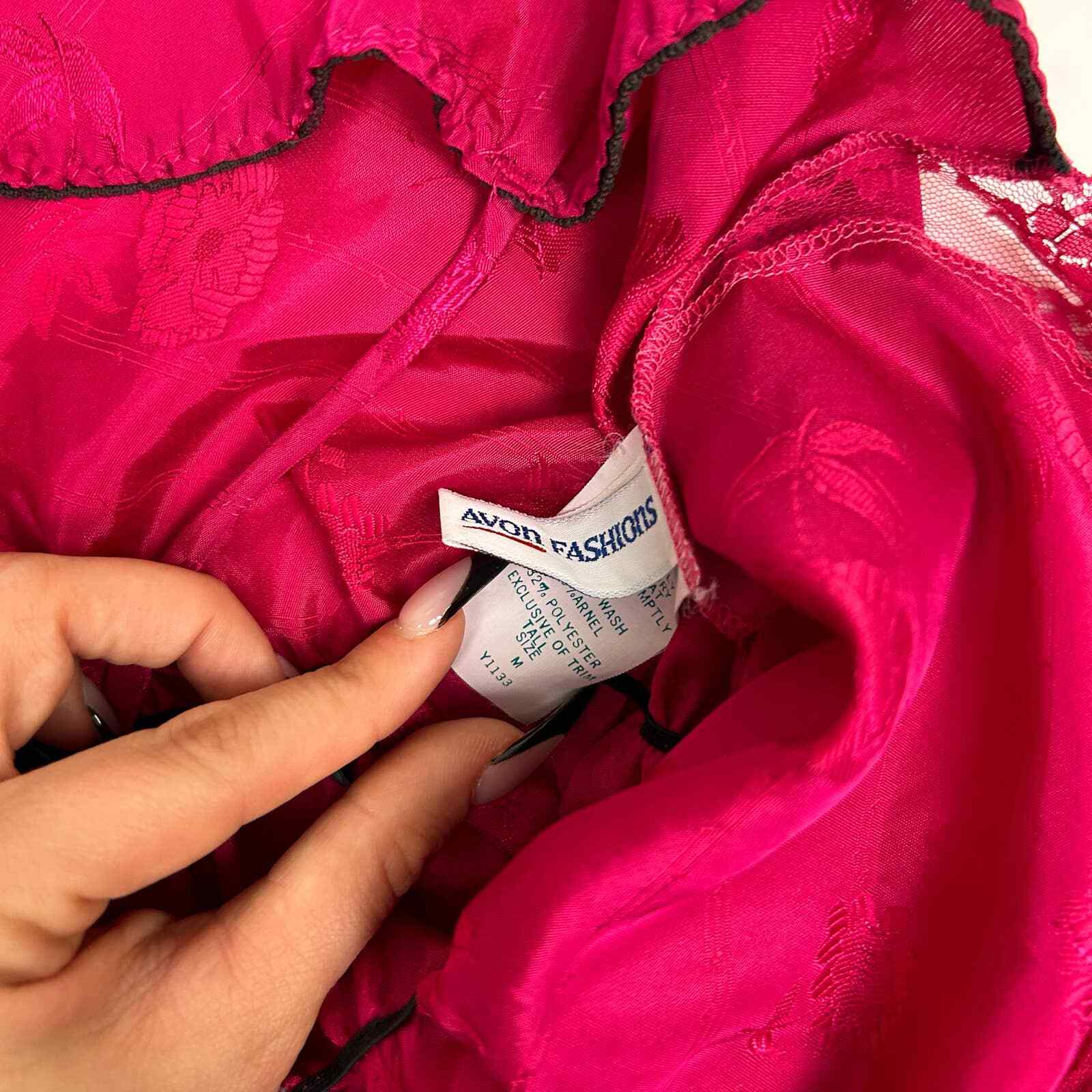 Vintage 90s Avon fuschia pink slip bodysuit size M