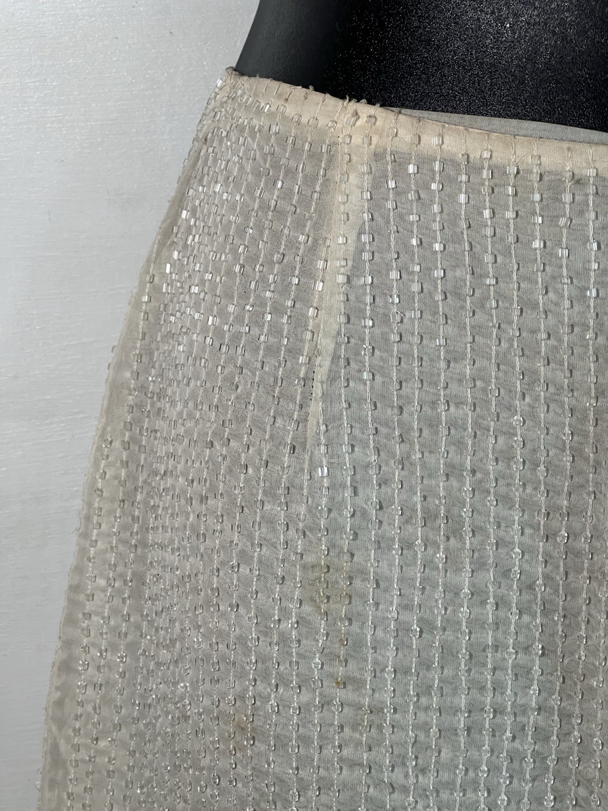READ-needs Pro Repair-stains-vtg Ritmo La Perla White Evening Party Pants W42 EU