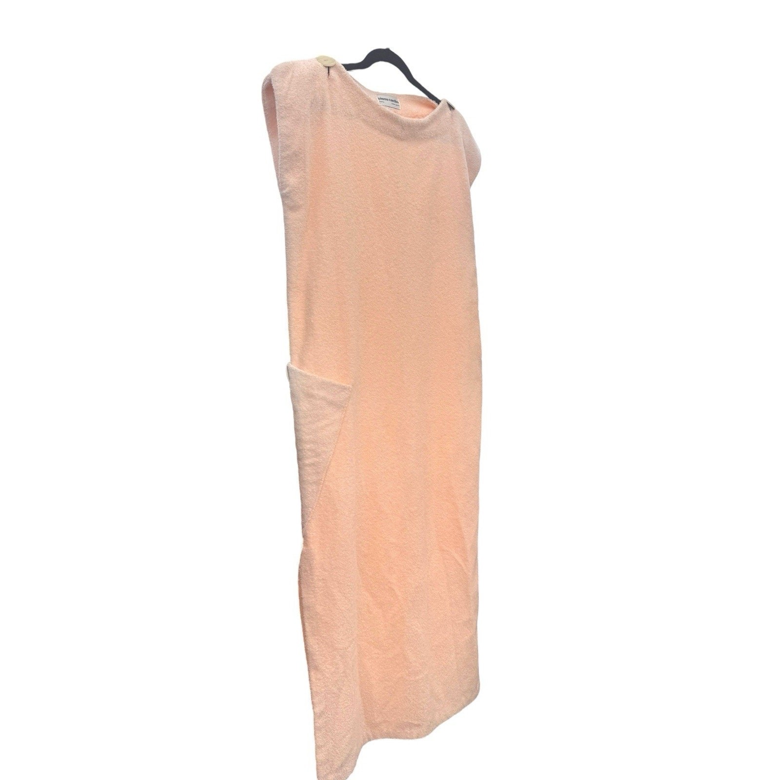 Pierre Cardin 60s 70s Terrycloth Towel Maxi Dress MCM Vtg Sheath Chic Sz M