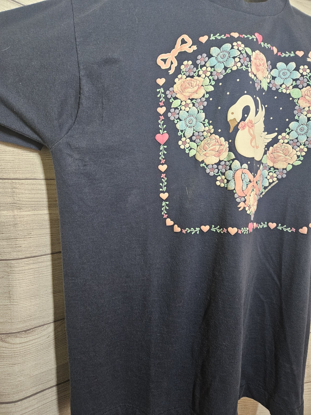 Vintage Endless Designs Floral GOOSE Heart T-Shirt – XL- Cottagecore Grandmacore