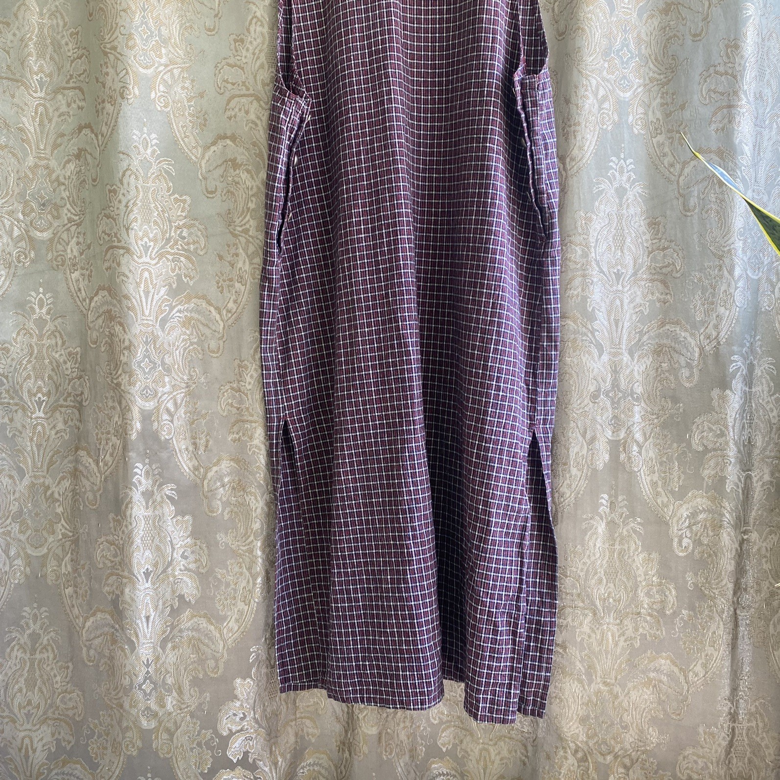 Carolina colours plaid jumper/ pinafore dress w sailor collar & buttons 16