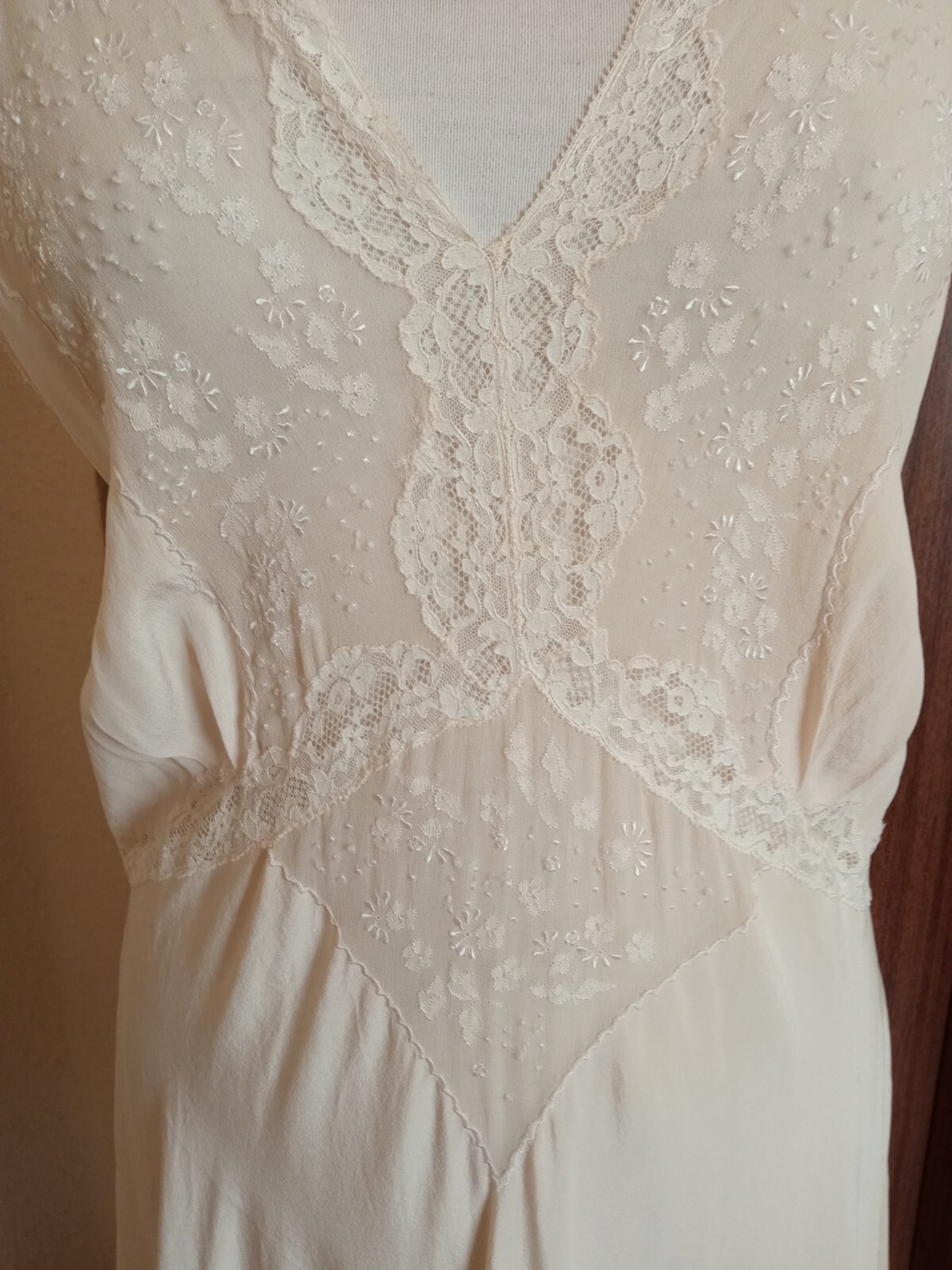 Vintage 1940s Bridal Silk Nightgown/Peignor Set – Honeymoon -S