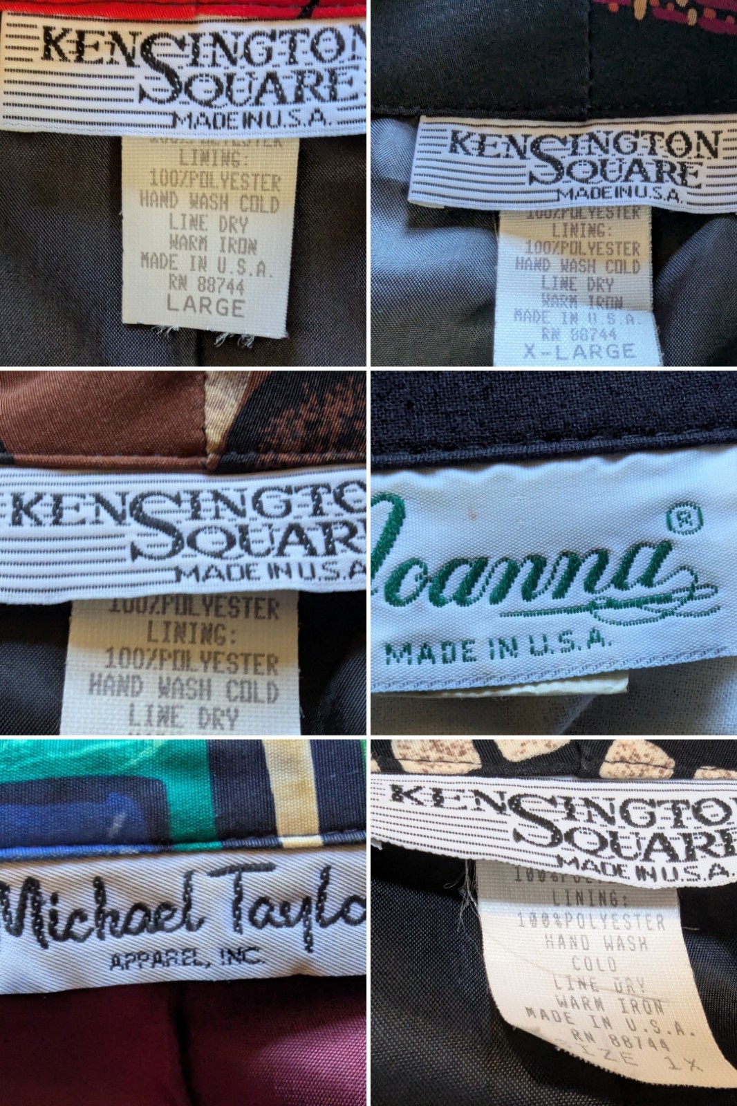 Lot Of 7 1980s Jackets Wild Prints Large Sizes L/XL/1X