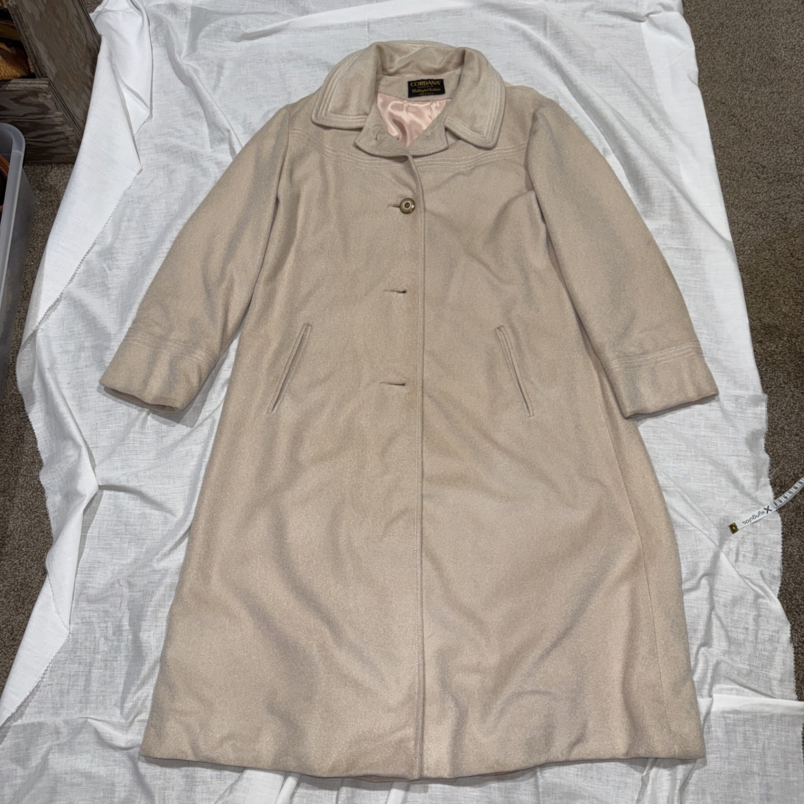 Vintage Cordana By Wellington Fashions Women’s Trench Coat Sz M Tan Coat