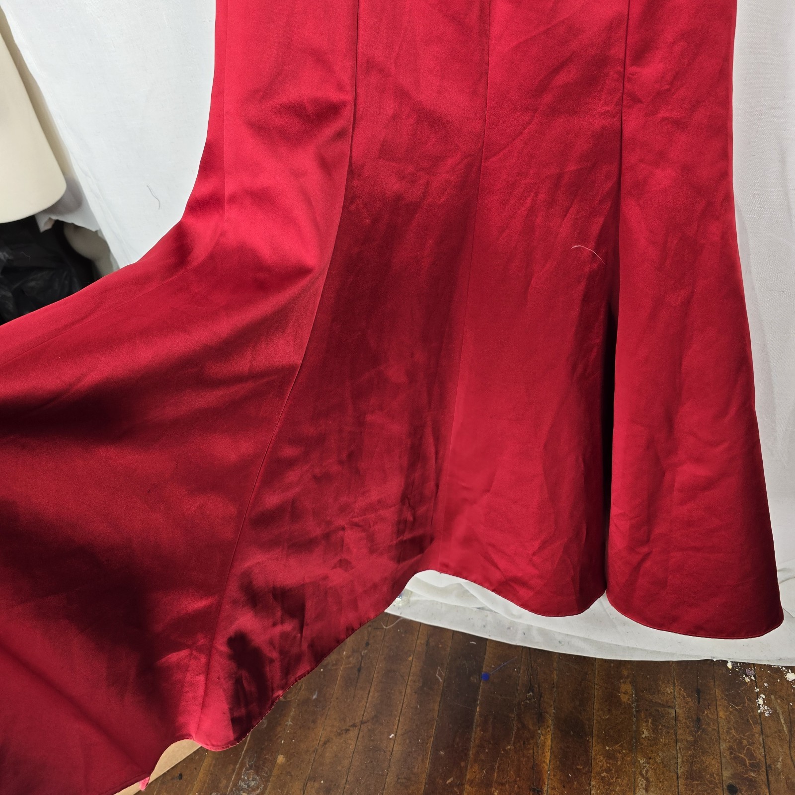 Vintage Size 4 ABS Allen Schwartz Red Mrs. Claus Christmas Feather Trim Dress