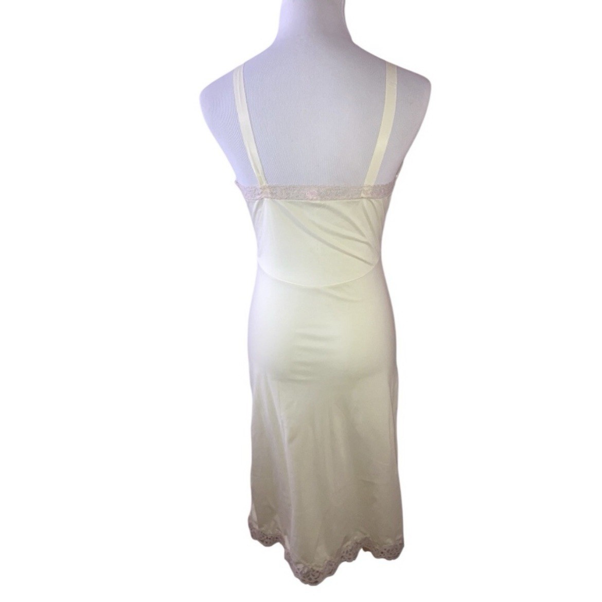 Vintage Baronet Lingerie Short Slip Dress 1960s Glamour Yellow Nude Lace 32