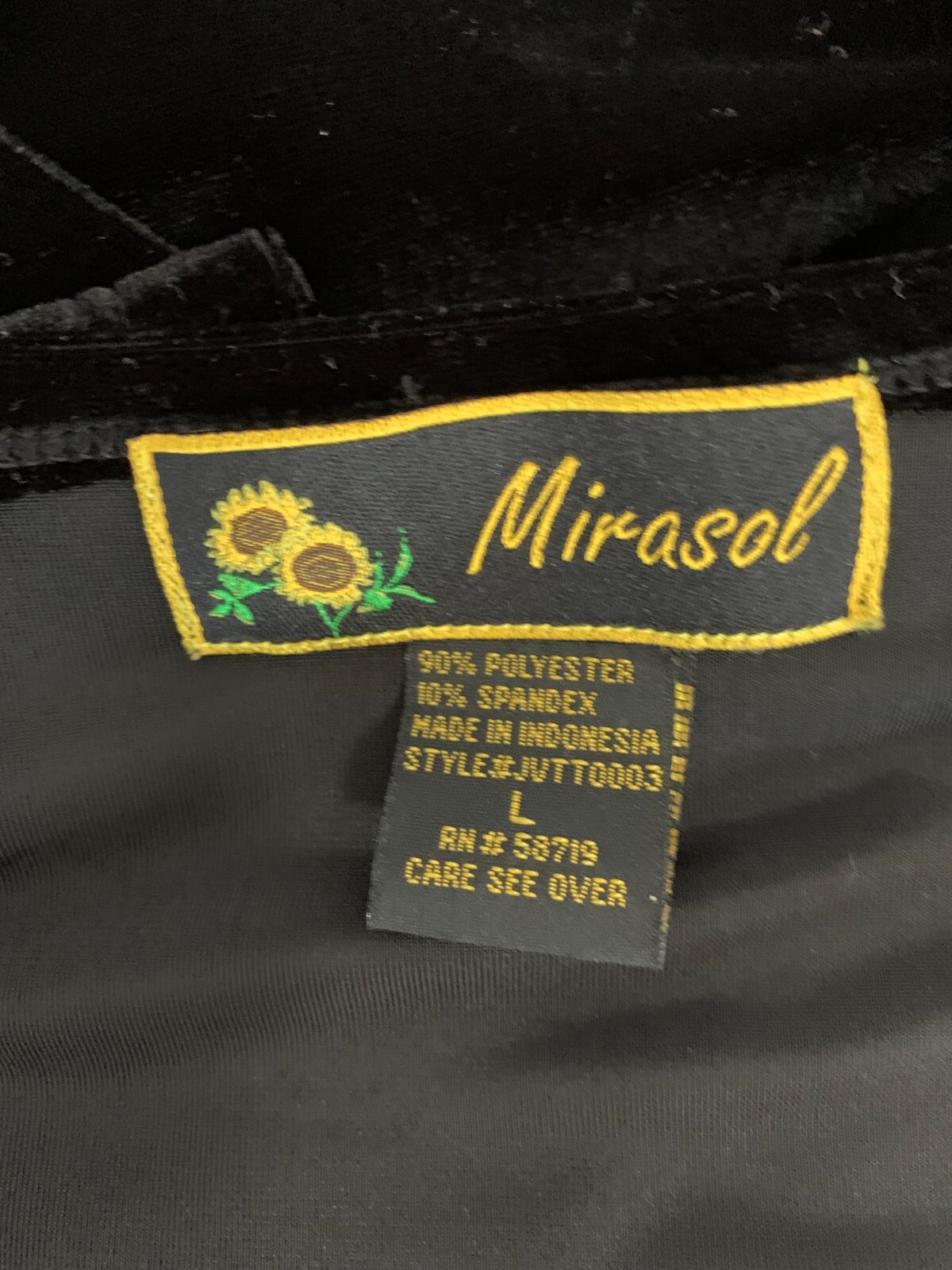 Vintage Y2K Mirasol 2 Piece Maxi Skirt Tank Top Set Black Velvet Large