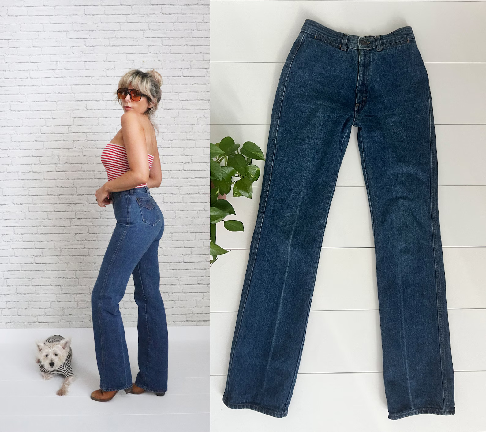 1970’s Poor Little Rich Girl Jeans | 26 Waist x 35 Length | Rare Vintage Jeans