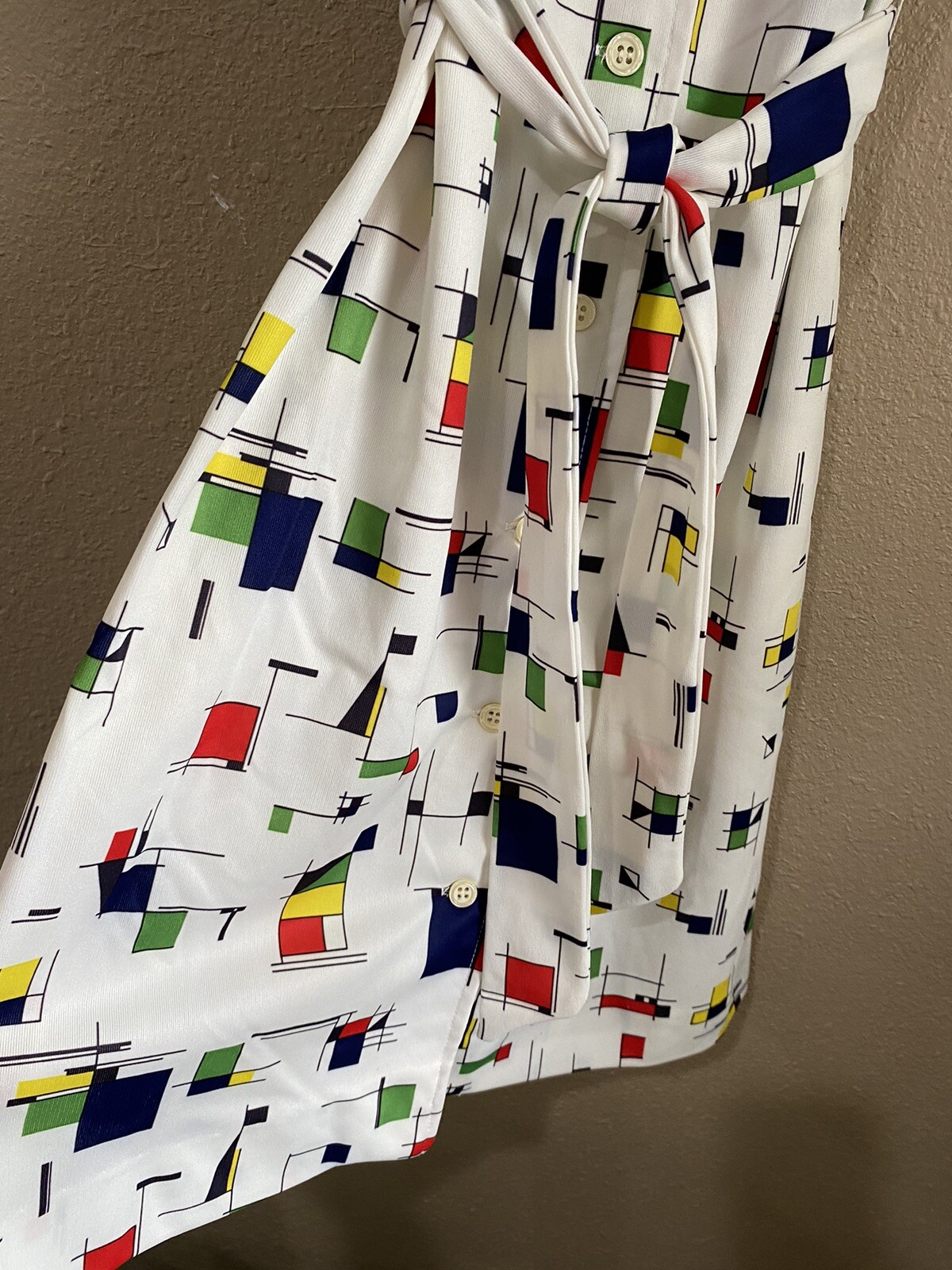 Prynts By Bleeker Street Jonathan Logan VTG 70’s Mondrian Style Print Dress Sz S