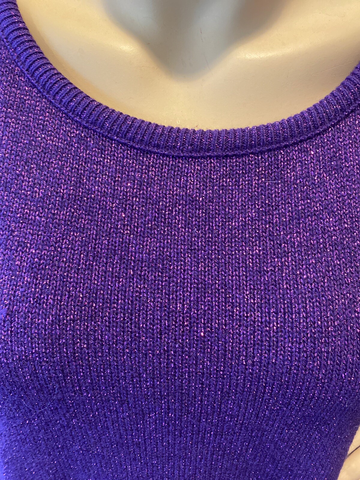 VINTAGE 1970’s PURPLE SPARKLE PULLOVER TUNIC Plus Size 1X