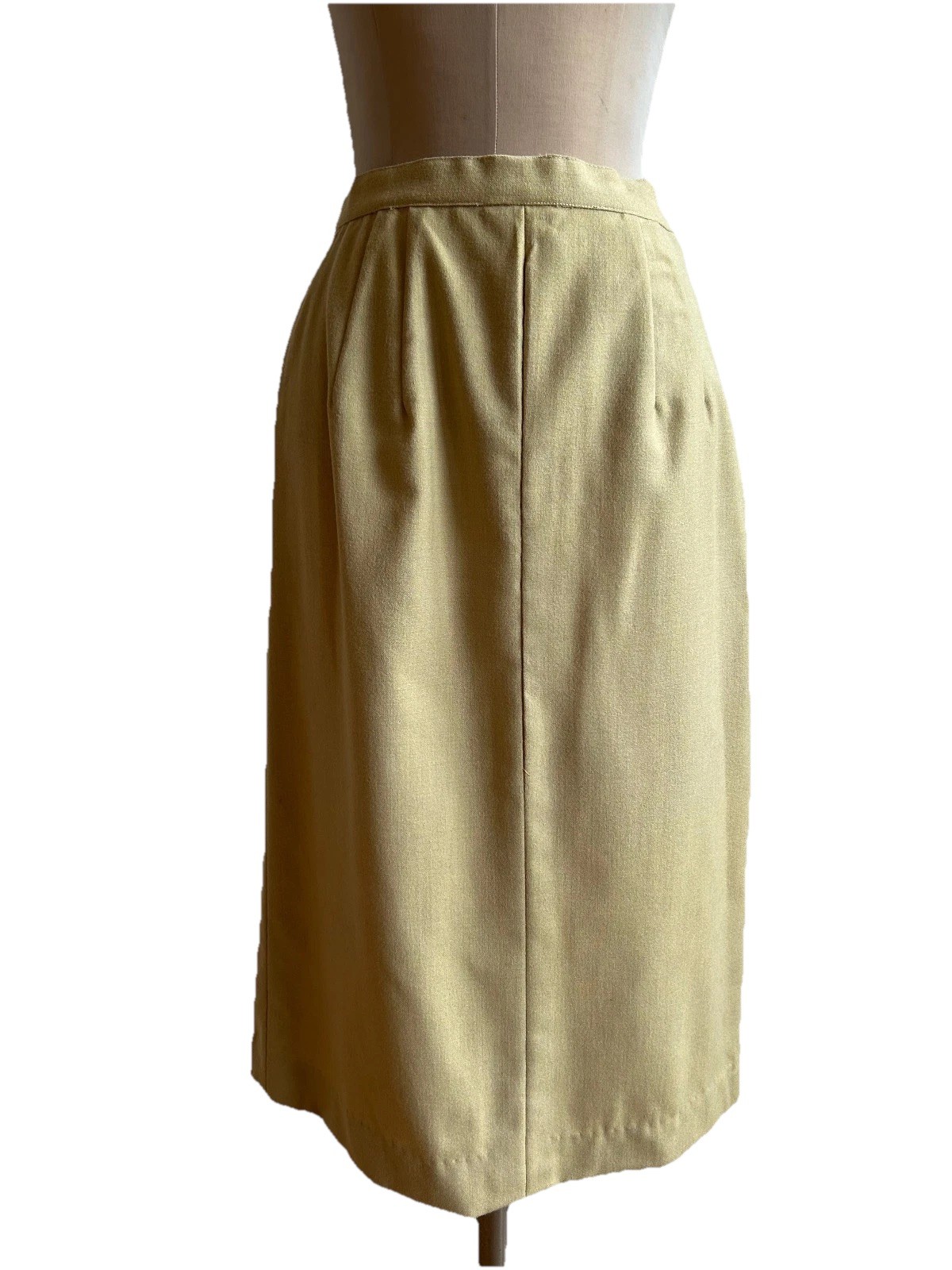 Vintage 1940s Courtshire Fashion Wool 2pc Suit Khaki Tailored Maisel WW2 Era S M