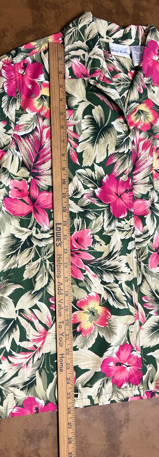 Bobbie Brooks VTG Tropical Flora Classic Hawaiian Style Size S 2055