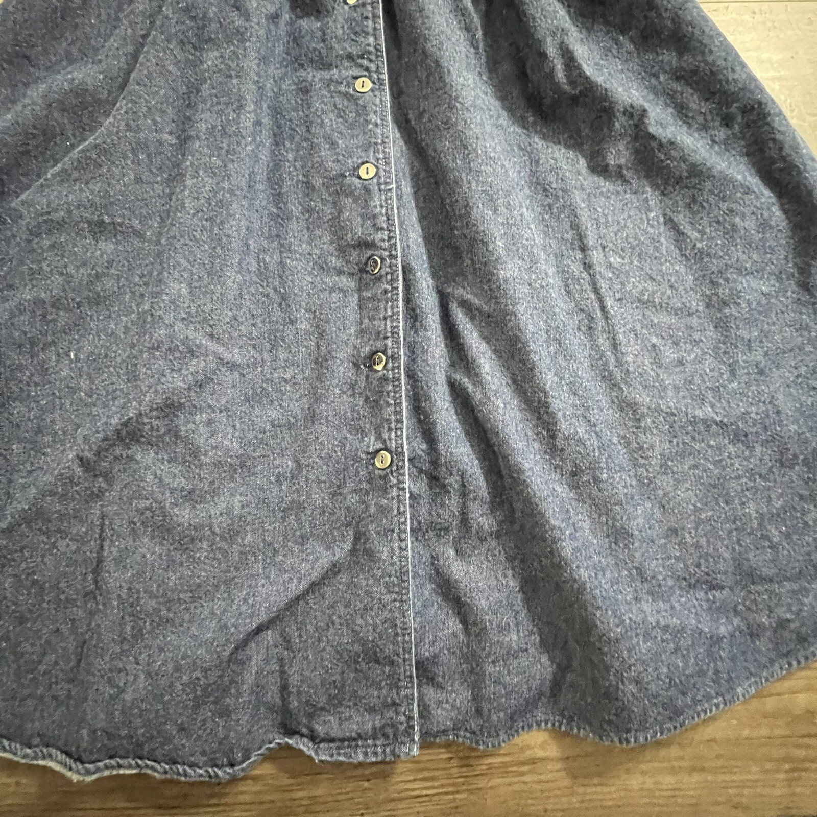 Vintage Full Denim Dress Petites By Willi Size Sm? Button
