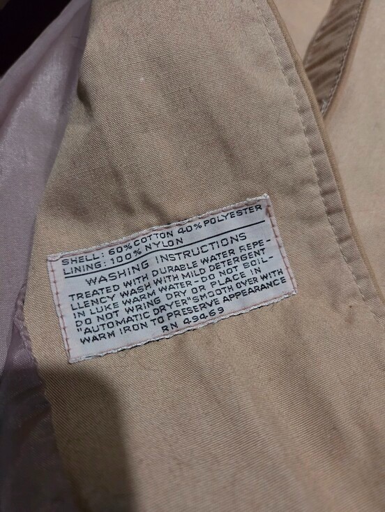 Vintage 1970s Mulberry Street Tan Trench Coat XS