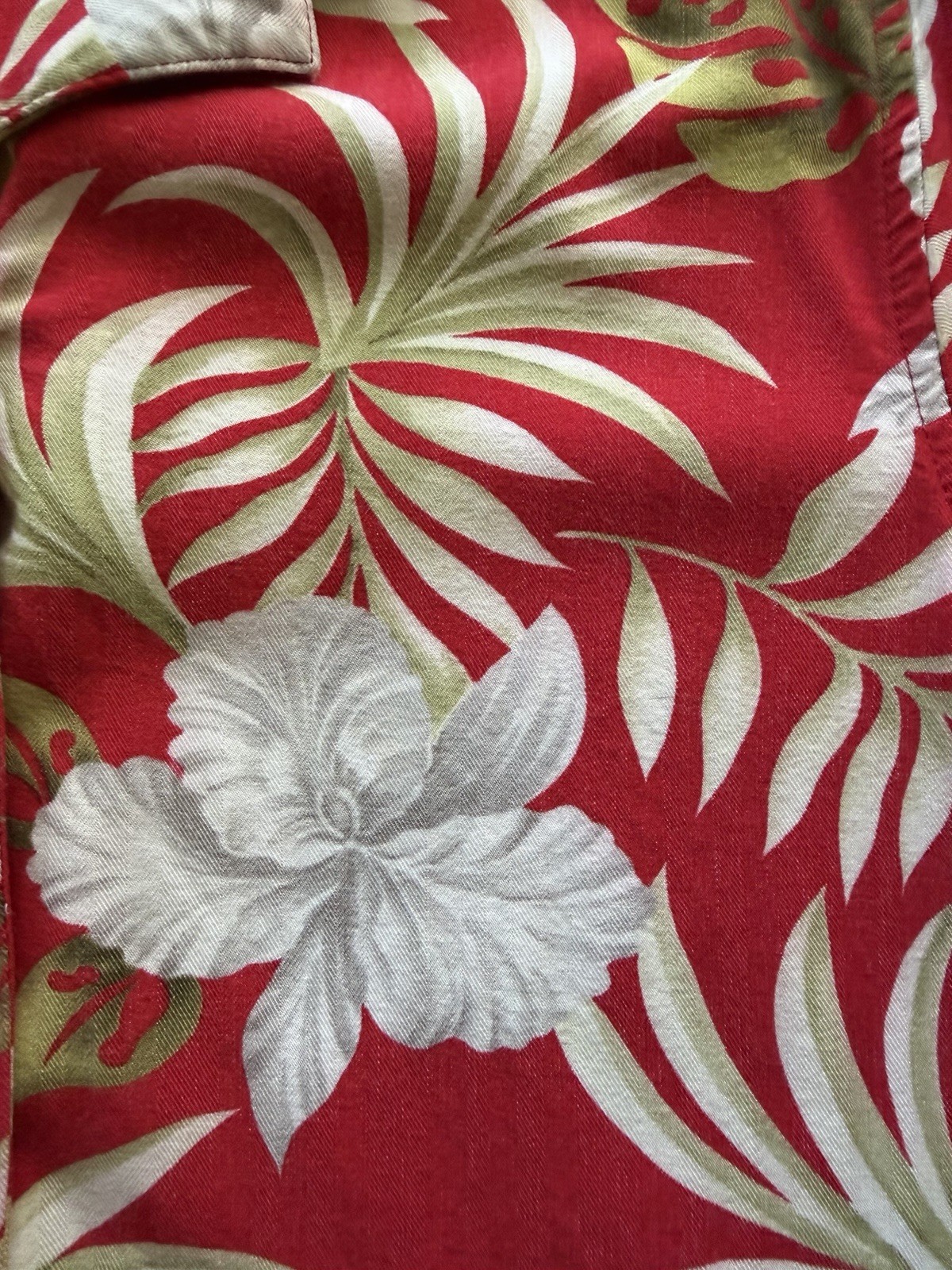 Vintage La Cabaña Hawaiian Shirt Womens Large Red Floral Rayon Y2K RN104521