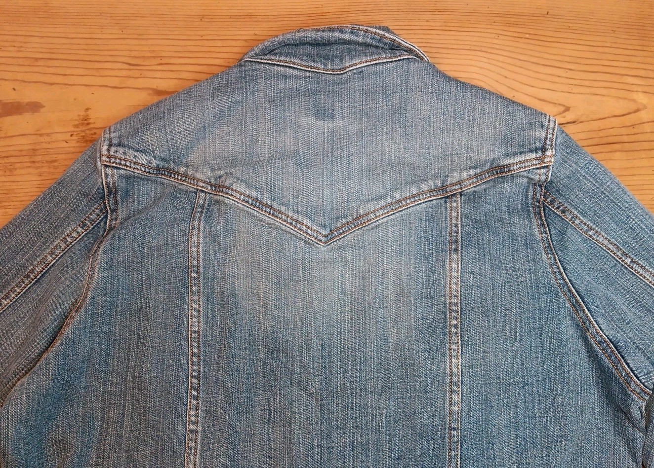 Vtg Lee Riders Copper Collection Jean Jacket Womens L Blue Stretch Denim Trucker