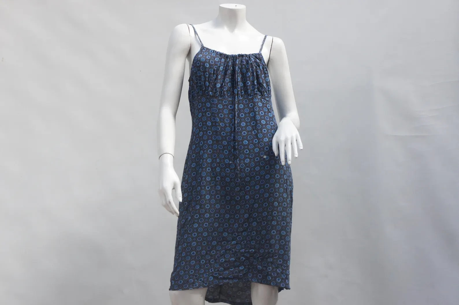 Vintage 90s-Y2k Blue Milkmaid Babydoll Dress Boho Cottagecore Slip Dress