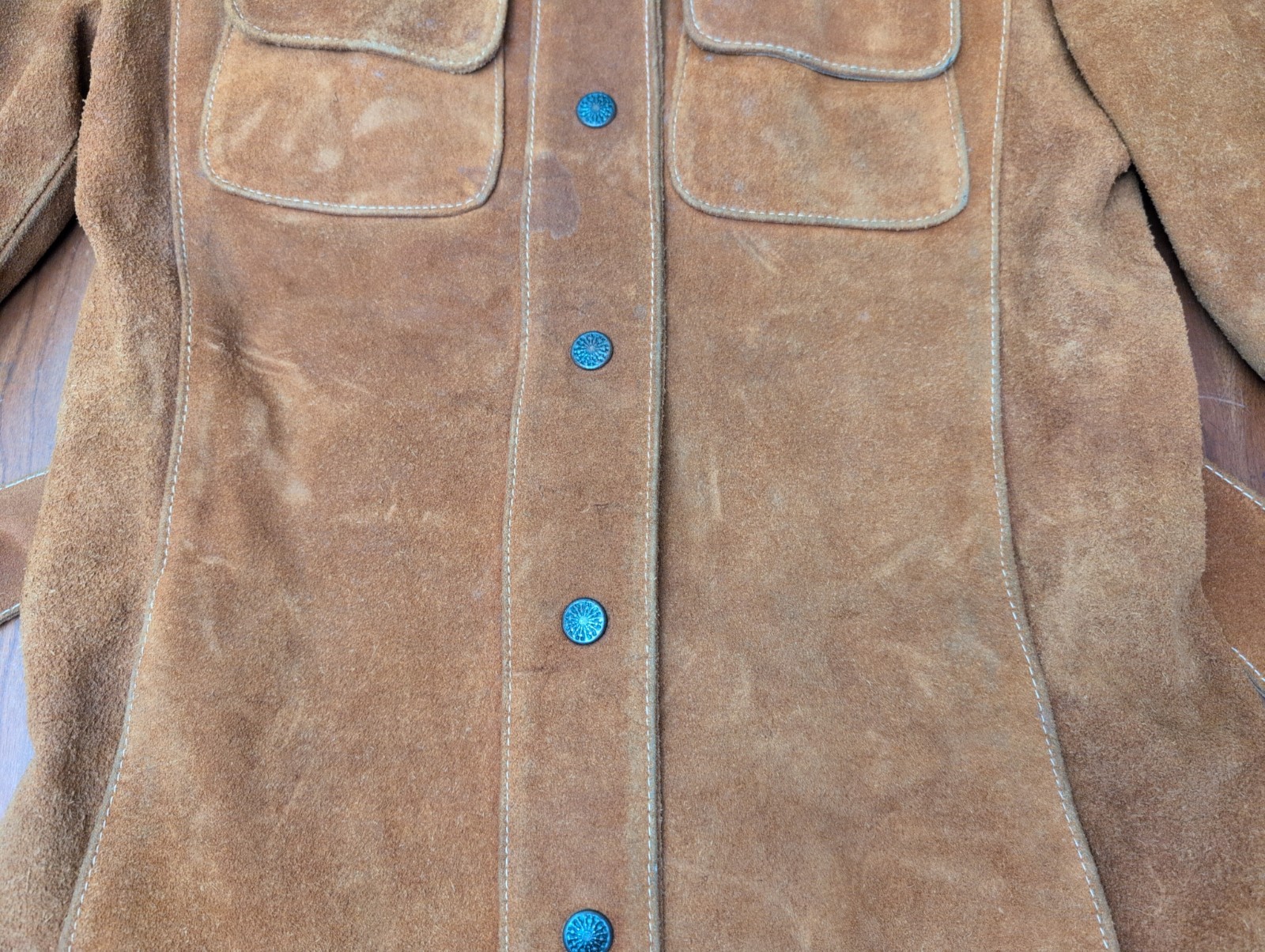 Vintage Tan Suede Hippy Boho Western Gothic Belted Safari Jacket 70s Women S