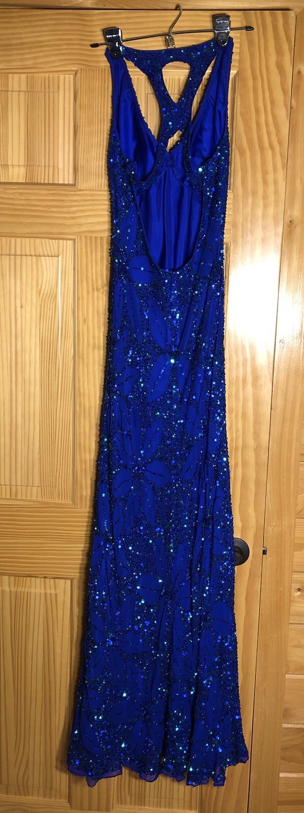 Dillards Royal Blue Sequin Formal Gown Size 810