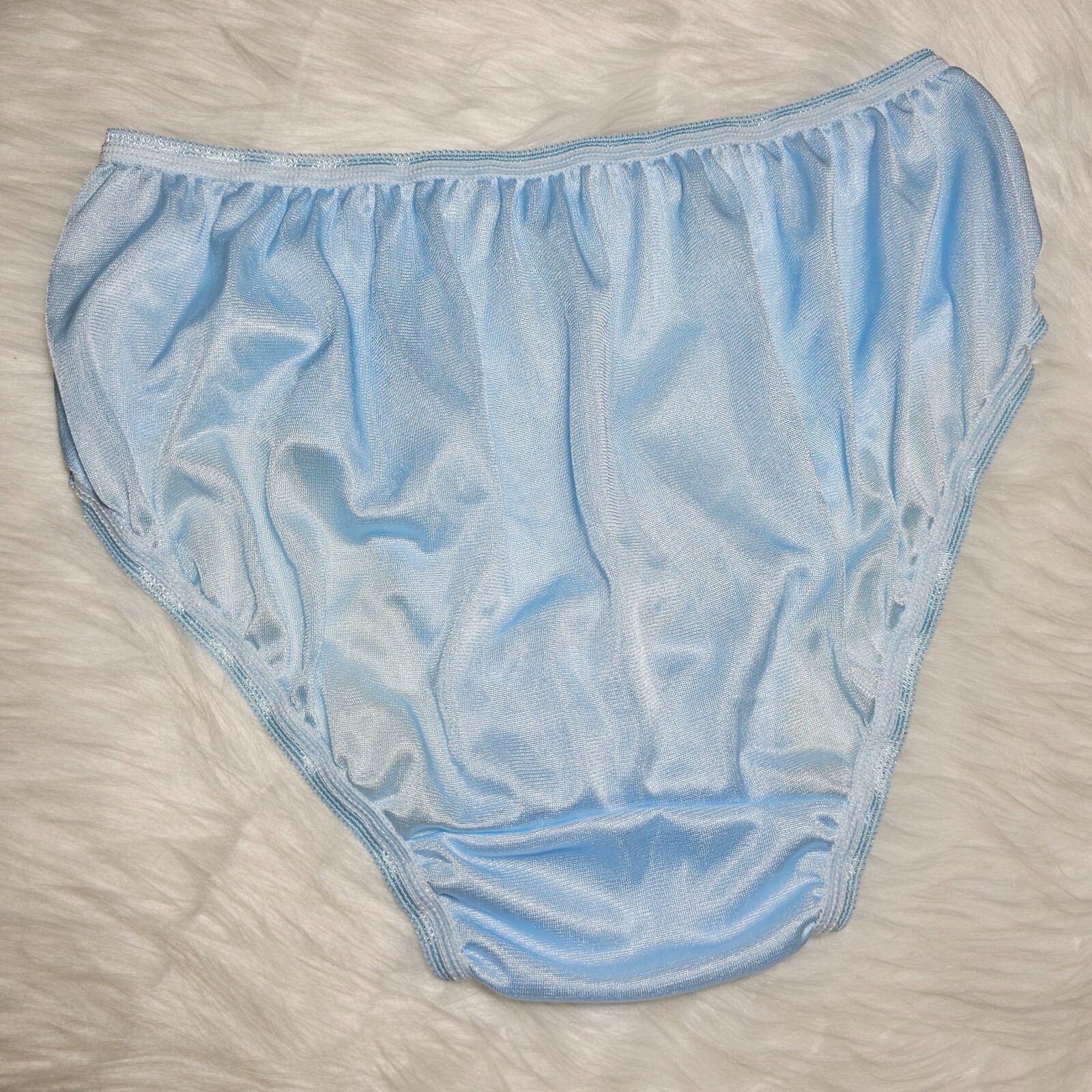 Lot of 6 Vintage Slippery Nylon Panties Sissy Sheer Briefs Size 7-8 Hip 38-42″