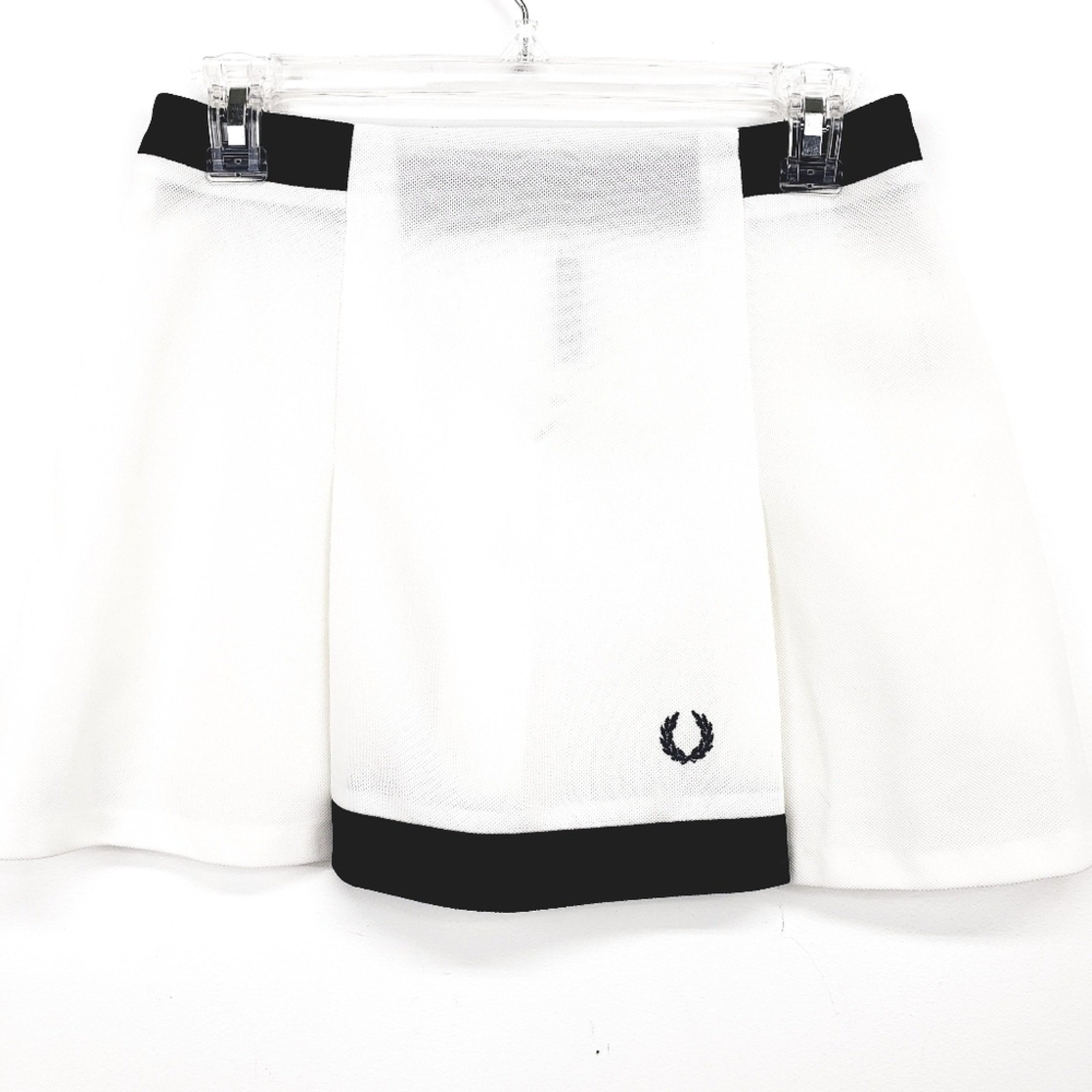 Fred Perry Sportswear Vintage Tennis Skirt White Black Pique Wrap Size 42